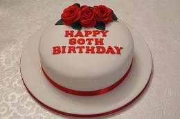 80th birthday rose cake